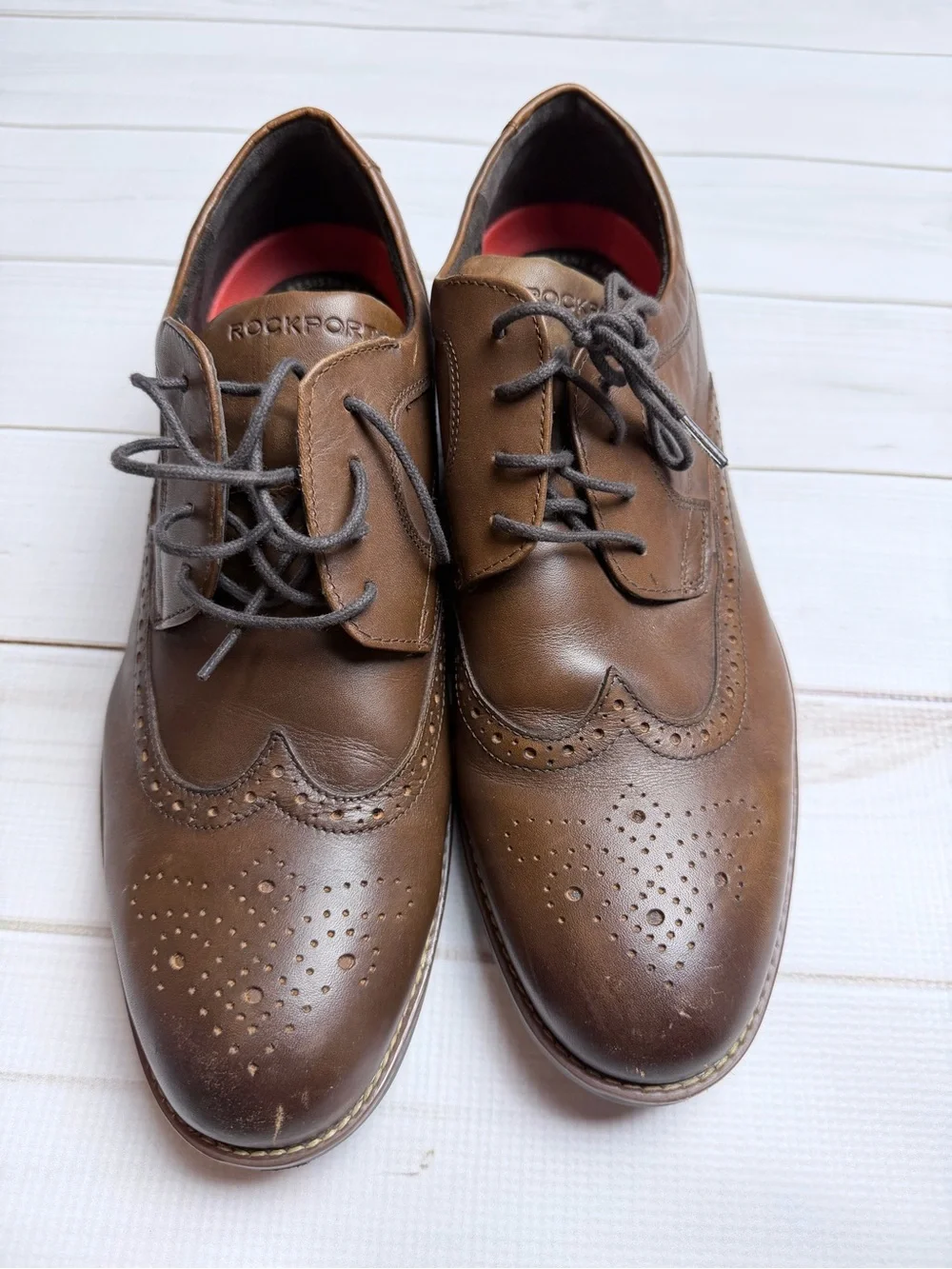 Rockport Brown Leather Brogue Wingtip Oxfords